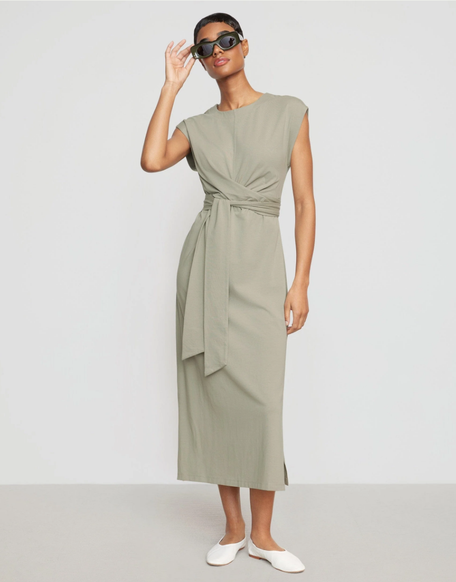 Fei Tie-Front Organic Cotton Dress - Women's Dresses - Thyme - L