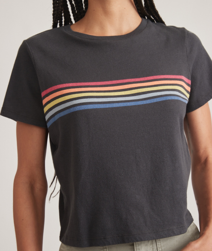 Easy Crop Rainbow Stripe | Washed Black