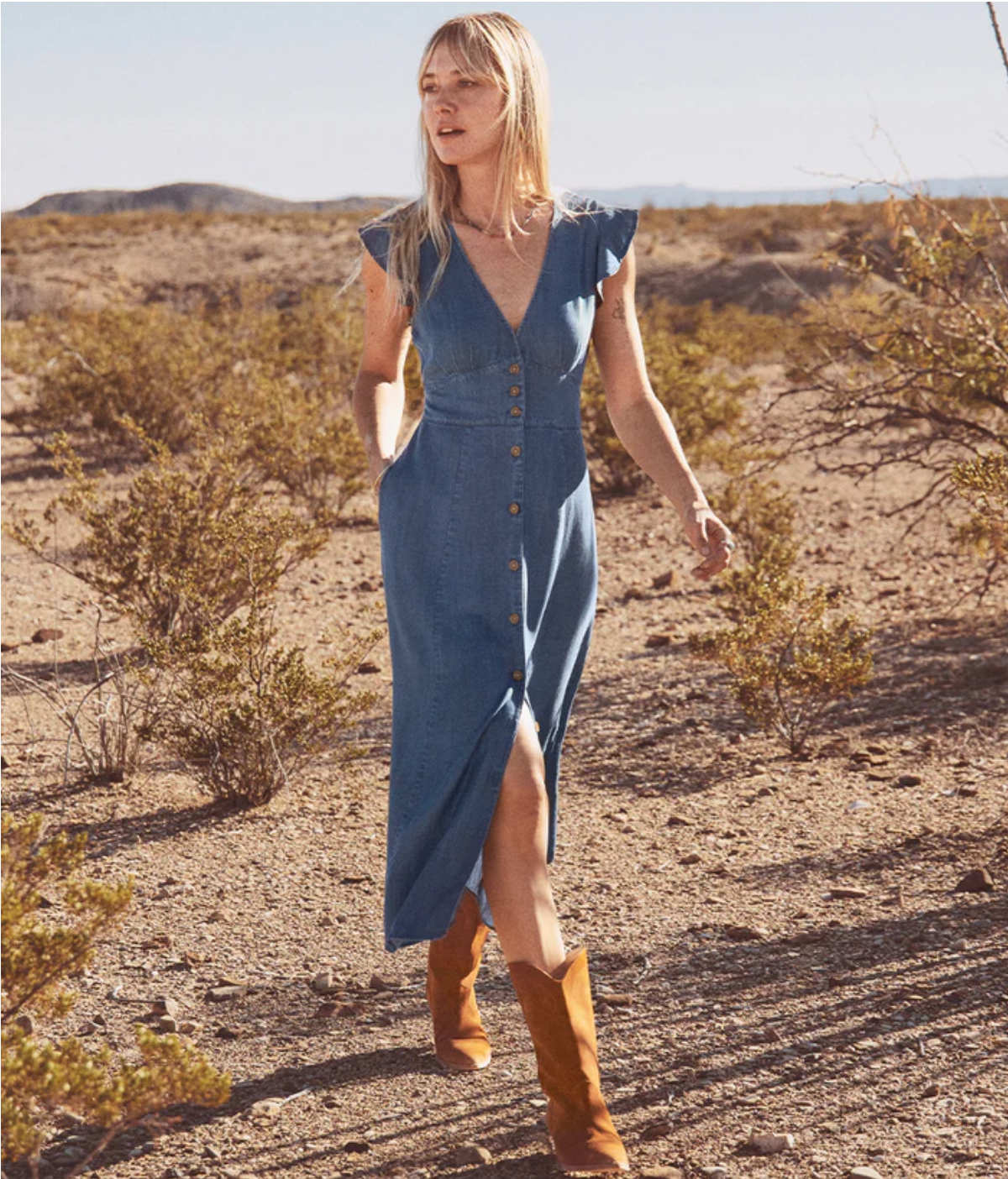 Camila Midi Dress M / Medium Wash Camila Midi Dress M / Medium Wash
