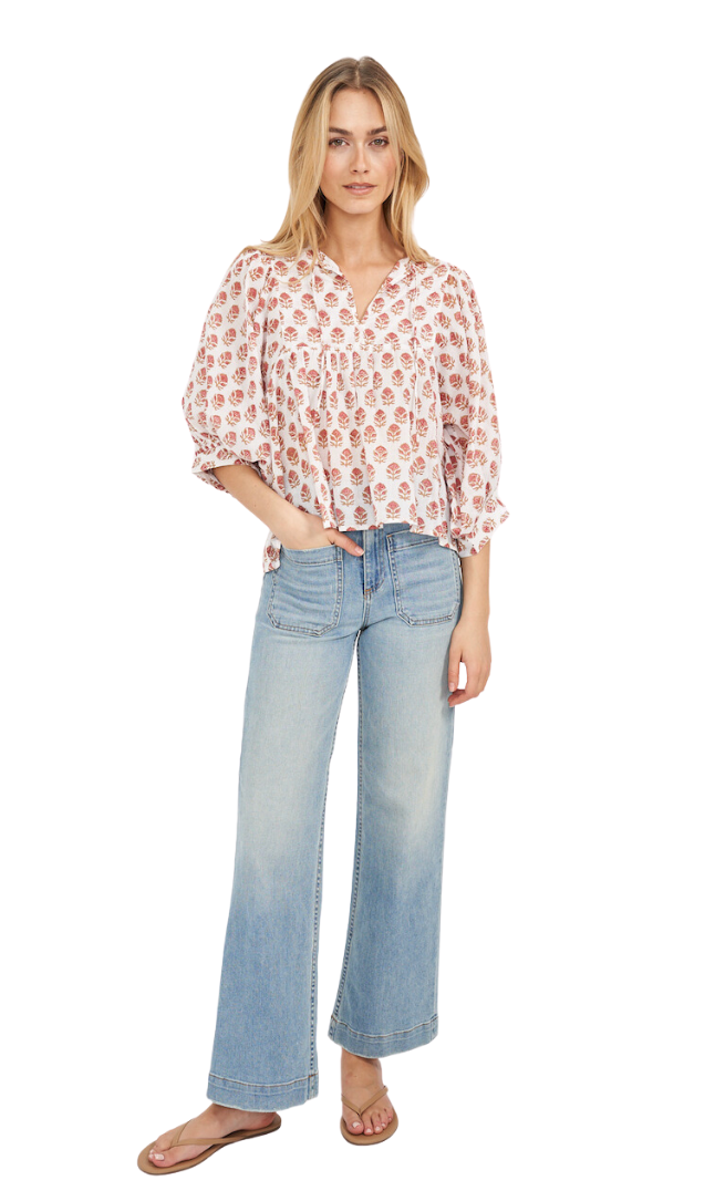 Marea Cotton Bordeaux Shell Top