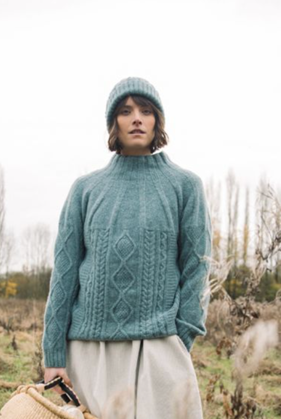 Beaumont Organic Morina Lambswool Jumper | Blue