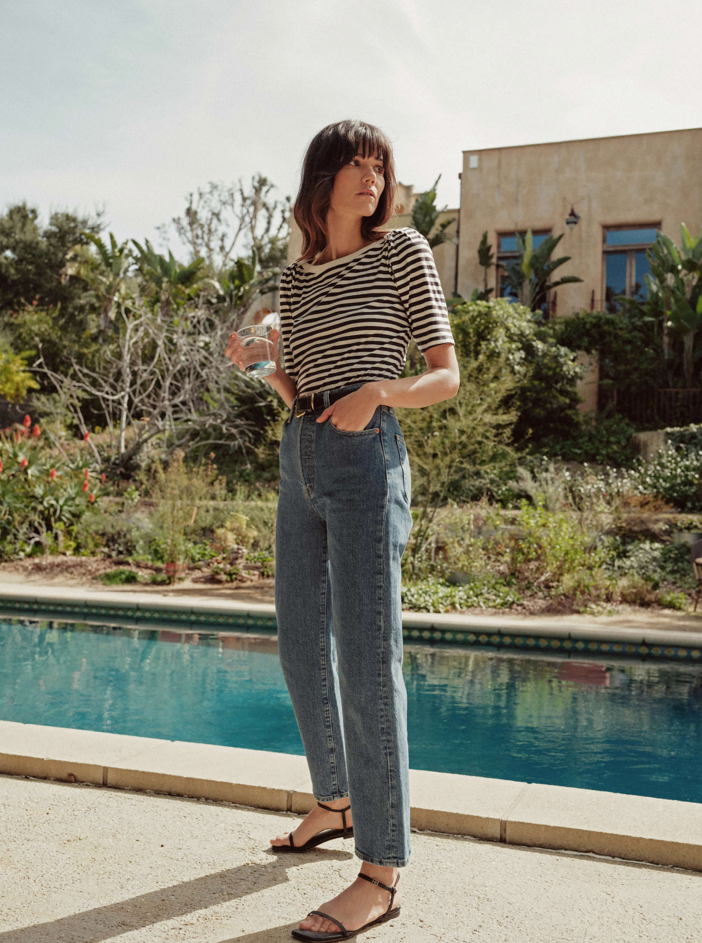 Deana Stripe Envelope T-Shirt | Black Stripe