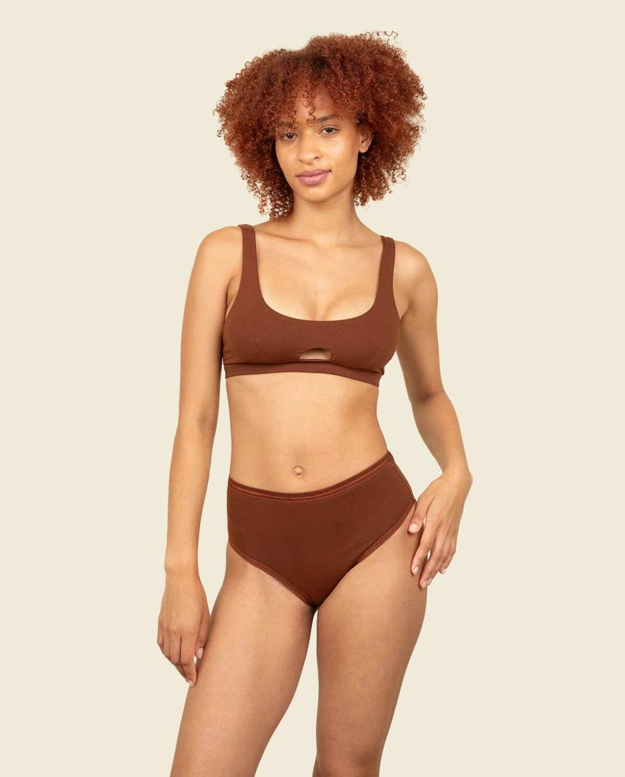 Organic Cotton High-Rise Brief | Cacao