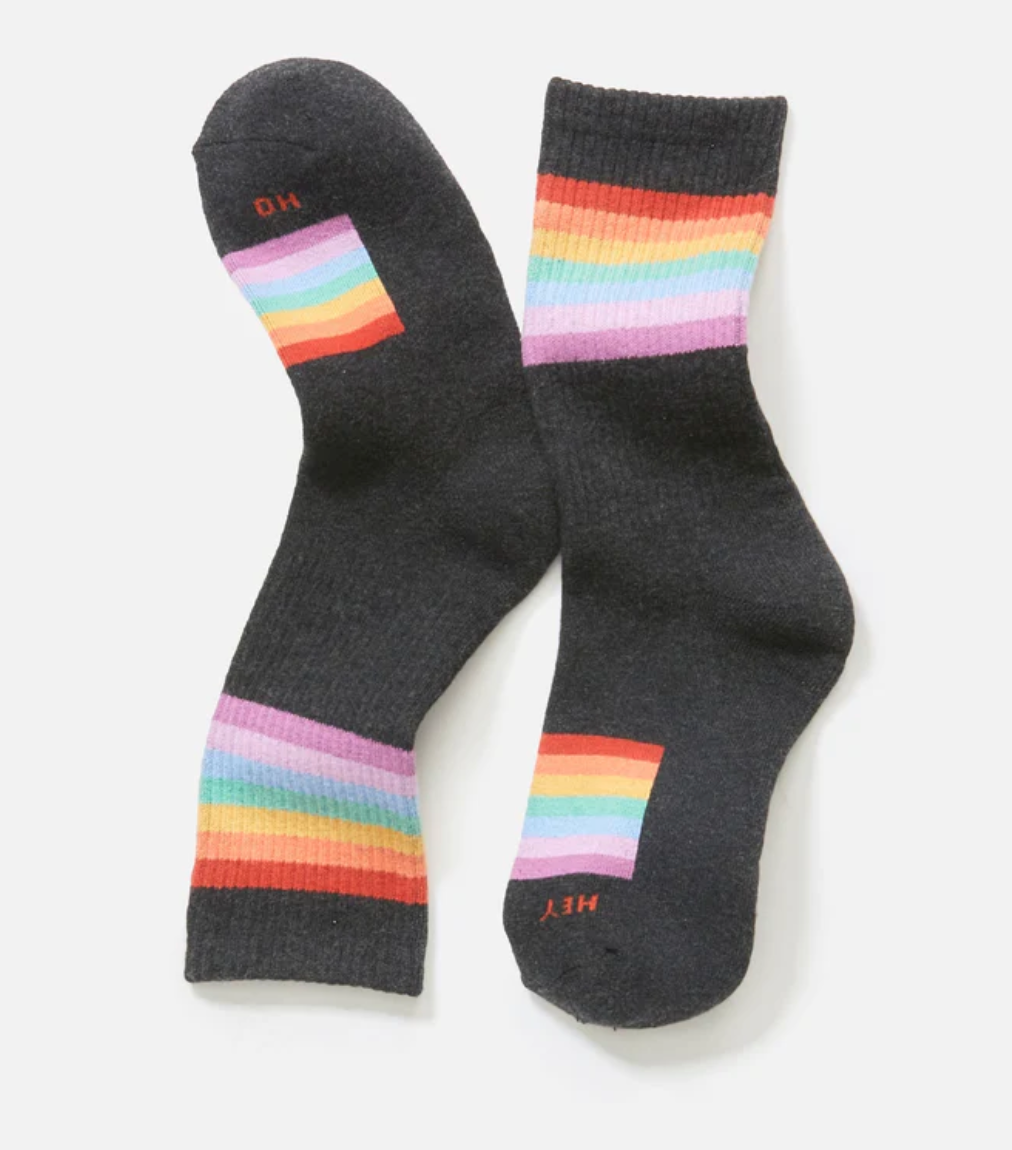 Anytime Boot Socks | Charcoal Stripe