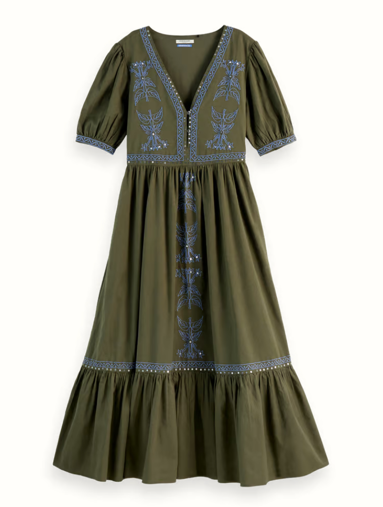 Embroidered Maxi Dress