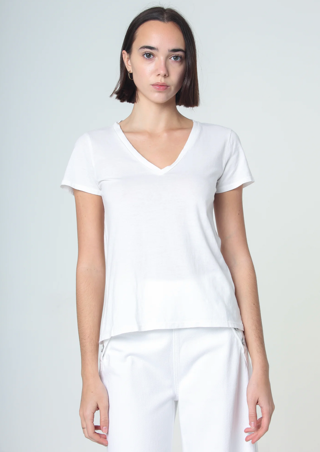 White Supima Cotton V-Neck T-Shirt