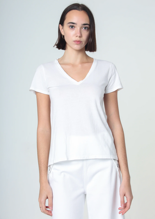 White Supima Cotton V-Neck T-Shirt