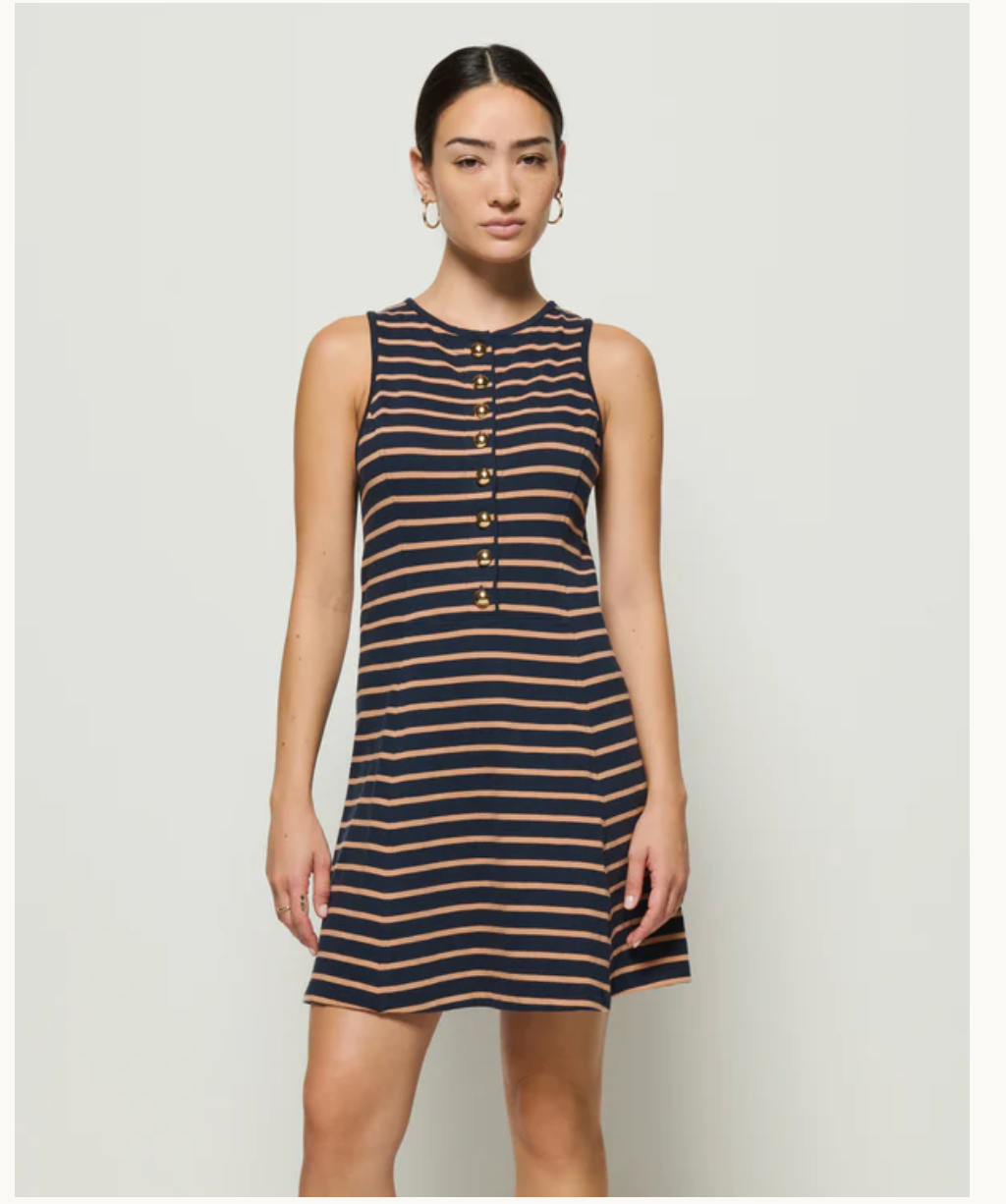 Jayna Dress | Latte Stripe