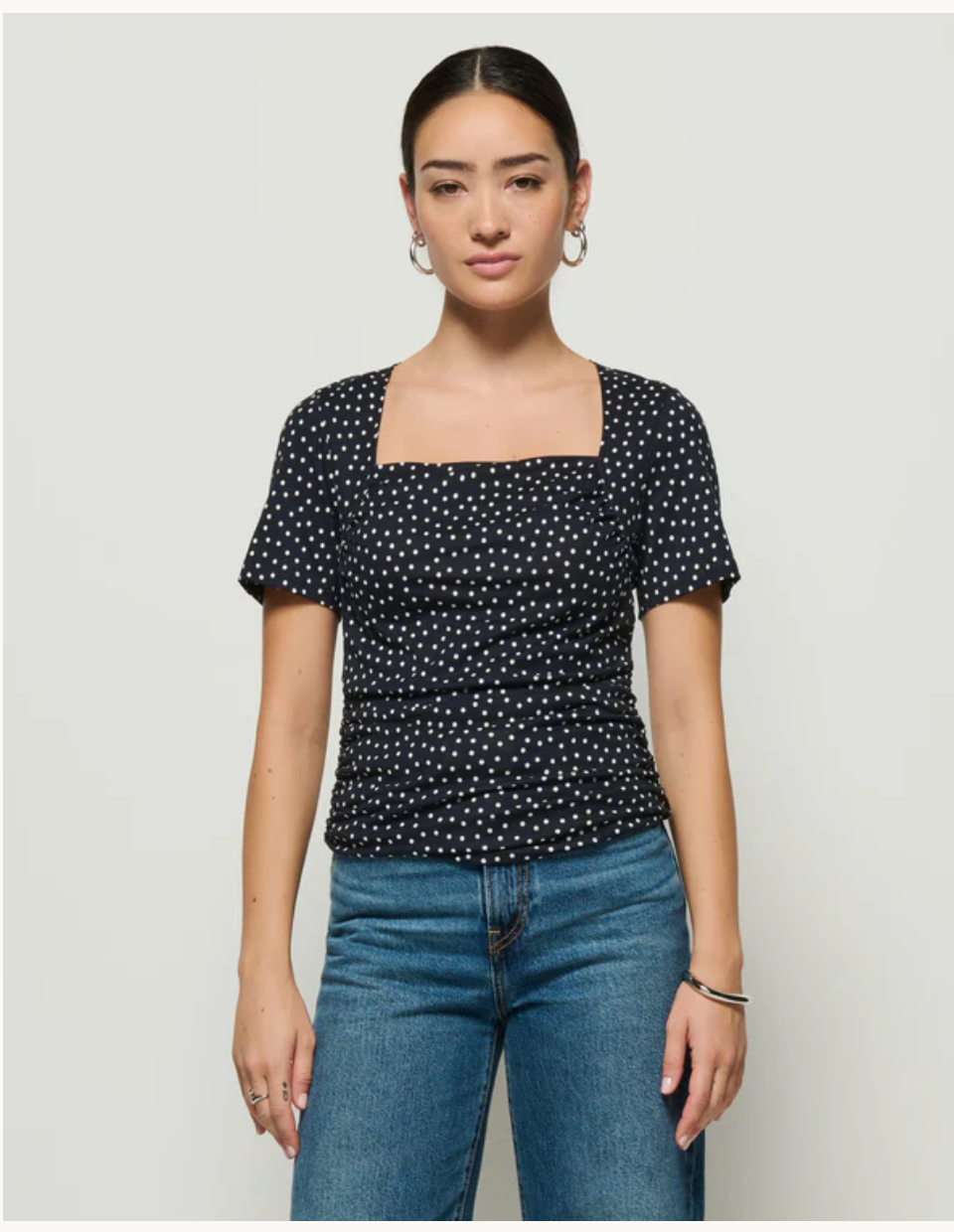 Elsie Top | Cabana Polka Dot Black