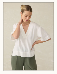 Dune Cotton Gauze Popover | White