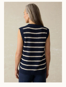 Miramar Linen Sweater Tank | North Sea Stripe