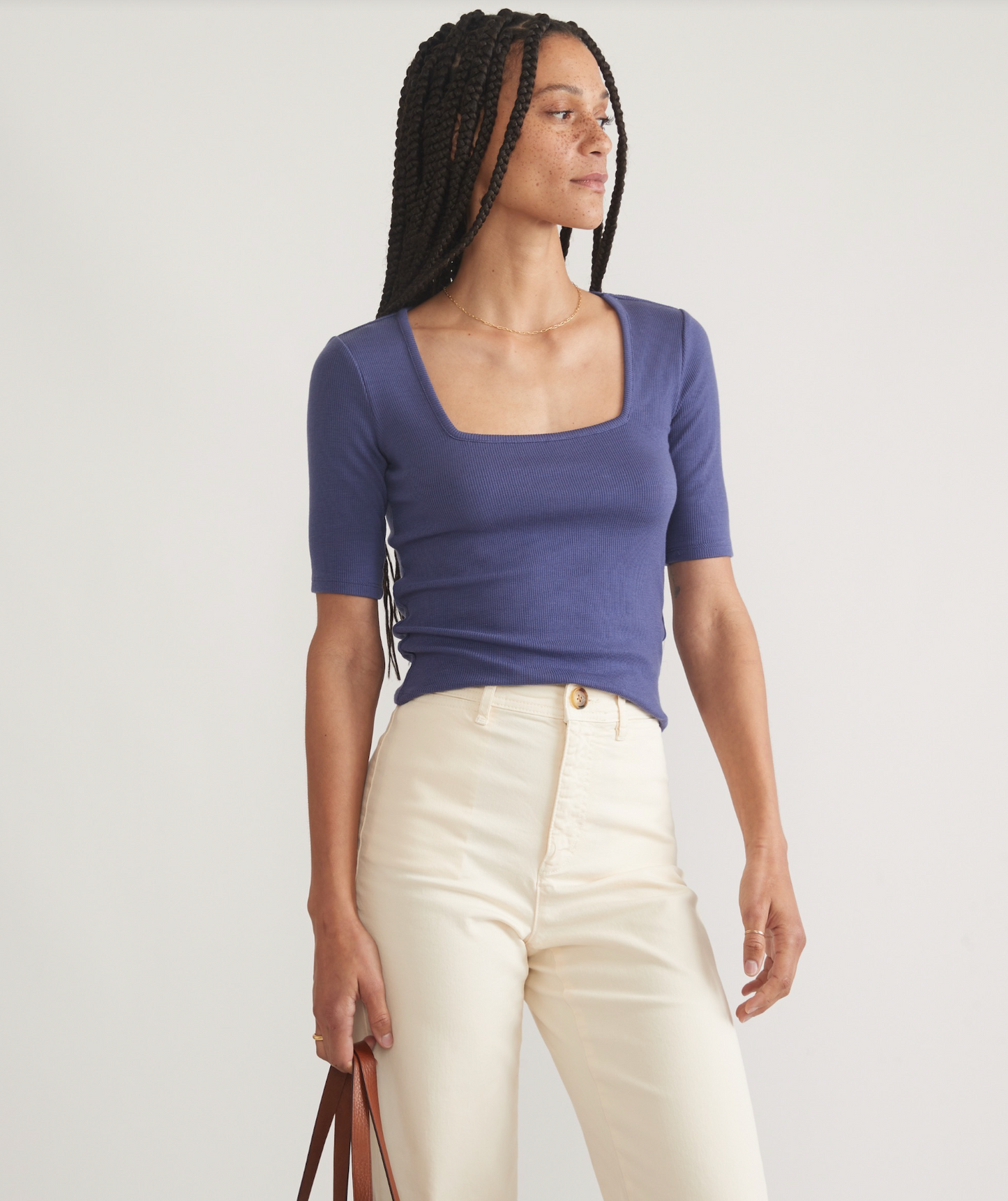 Lexi Square Neck Top | Skipper Blue