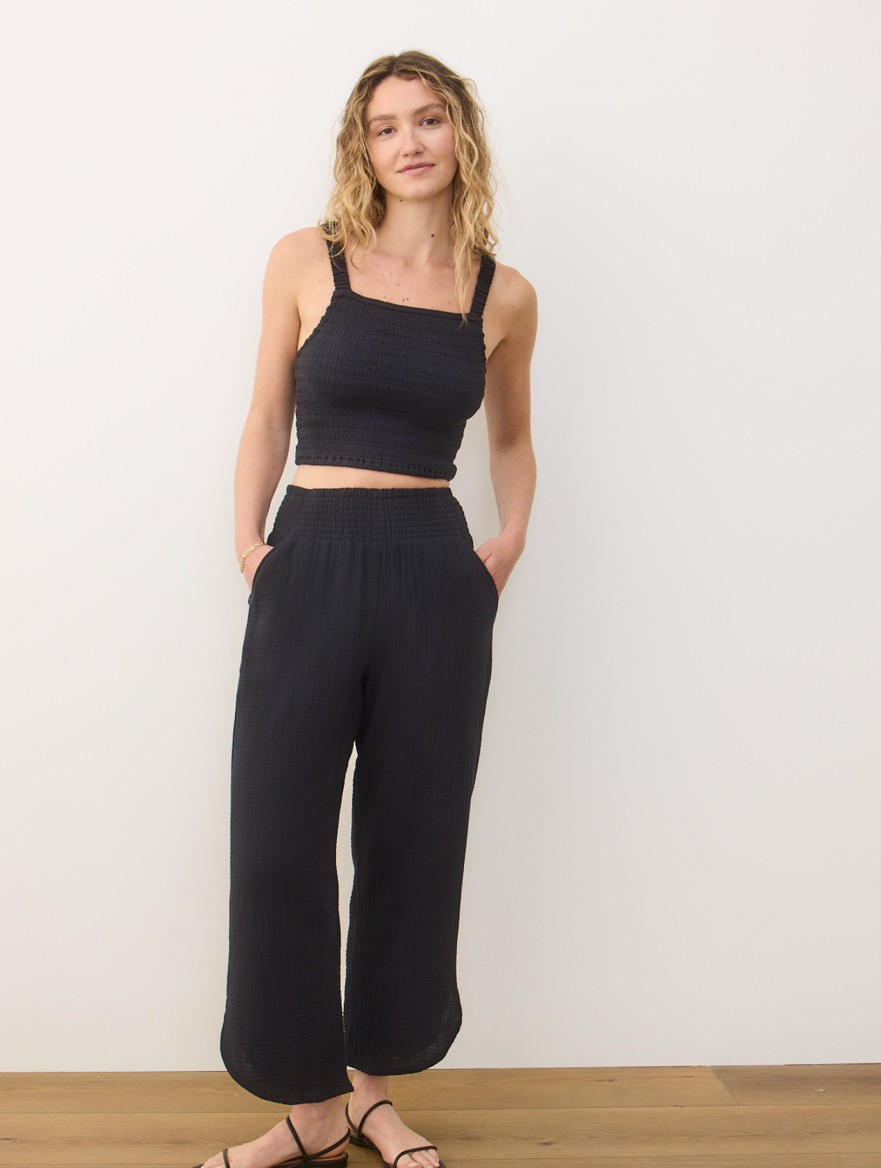 Cali Double Cloth Pant | Black