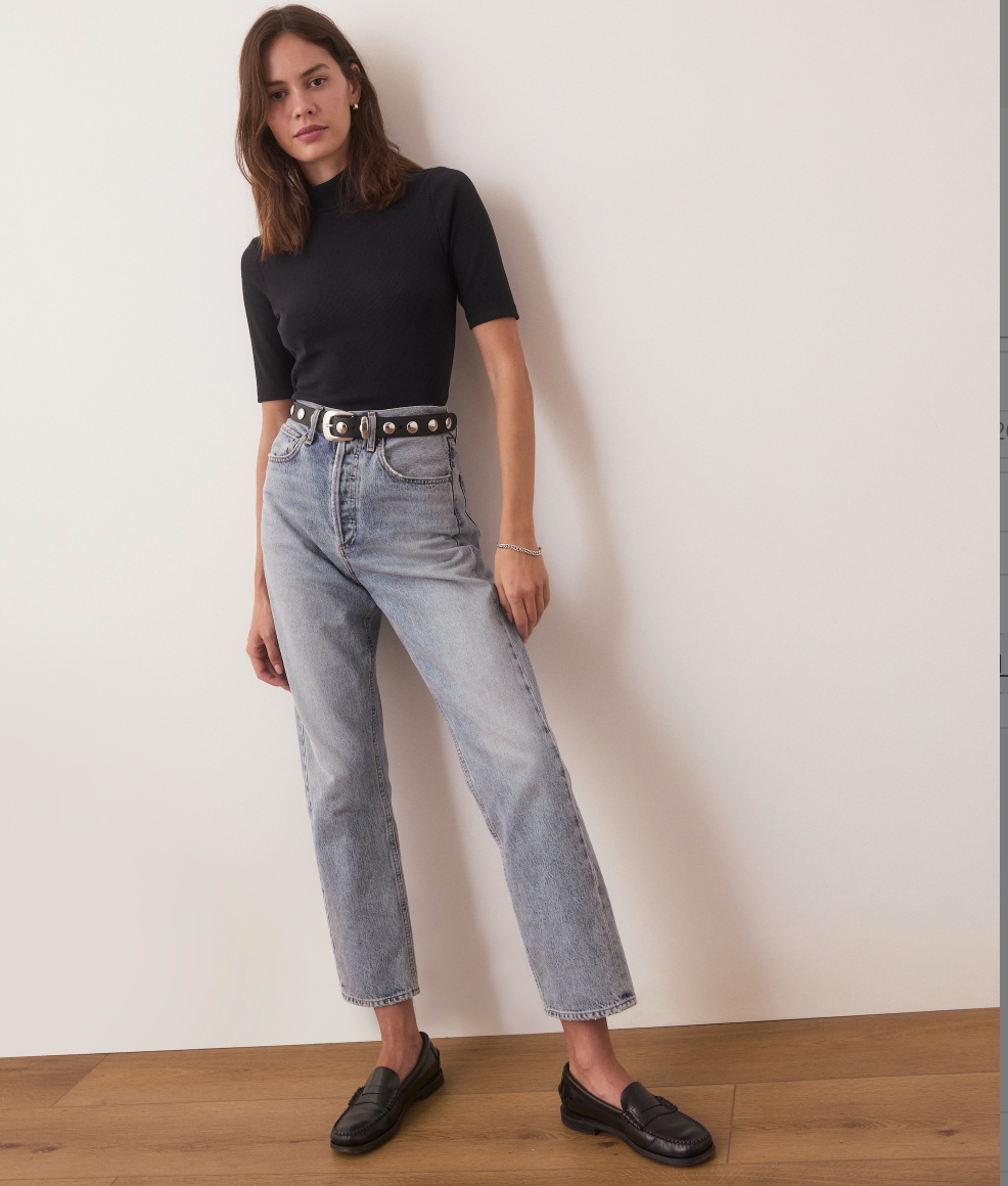 Lexi Rib Mock Neck Top | Black