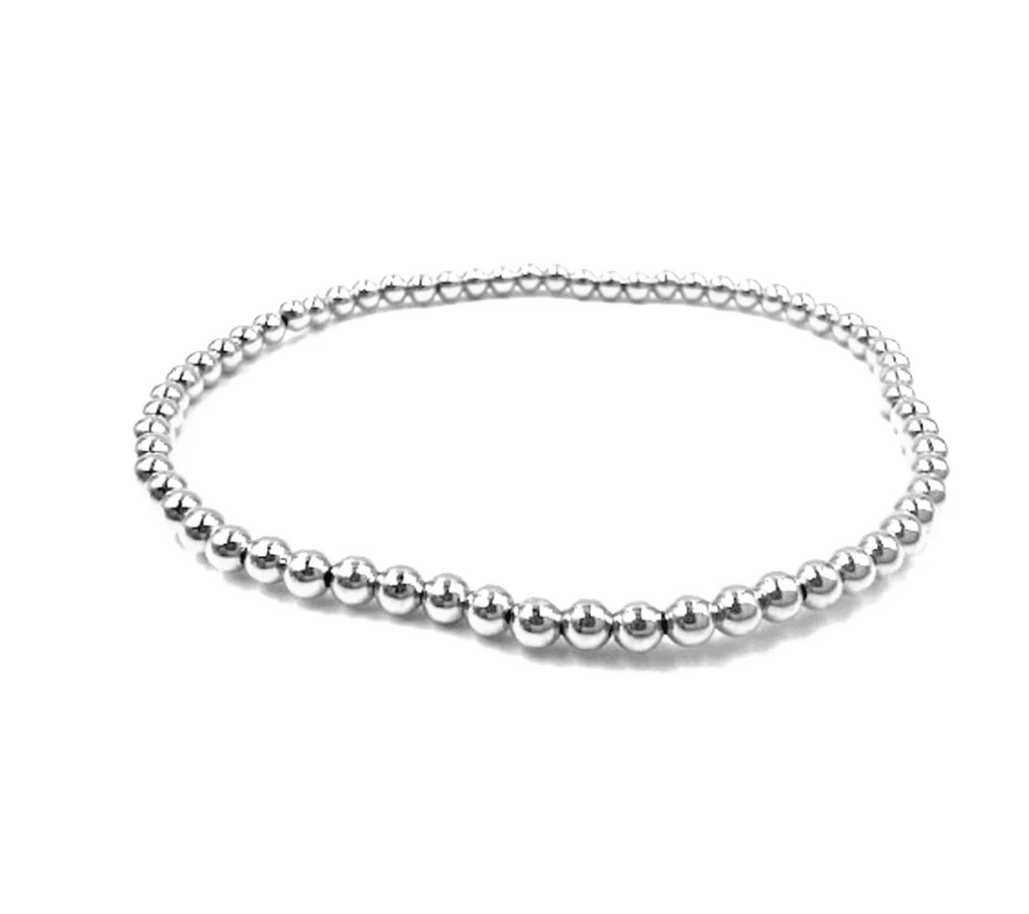 3mm Sterling Silver Karma Waterproof Bracelet 7"