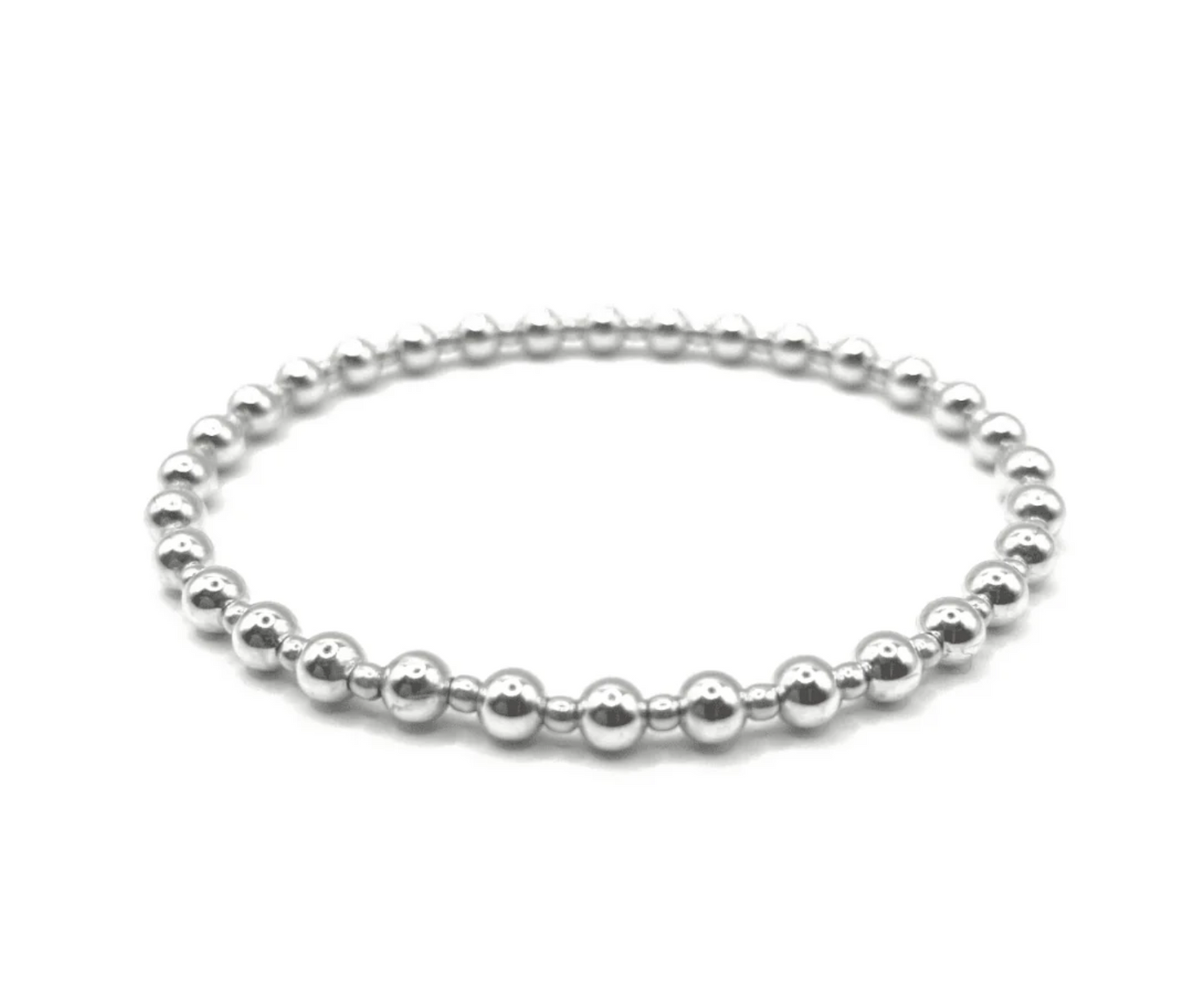 4mm+2mm+4mm Sterling Silver Waterproof Dimension Bracelet