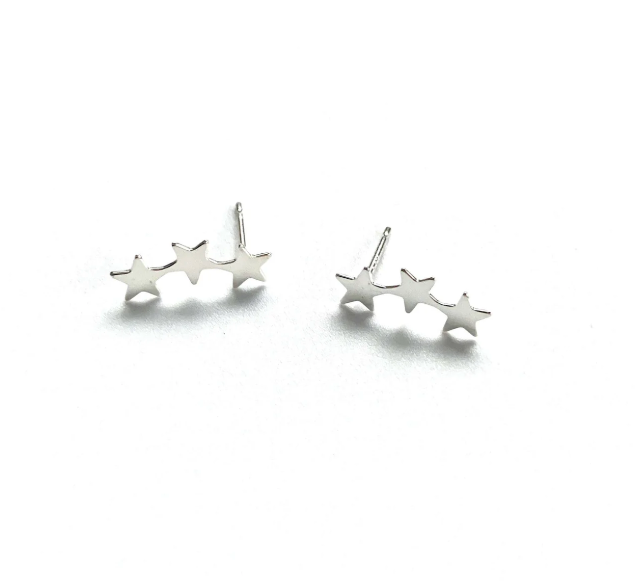 Sterling Silver Stud No 7 Triple Star