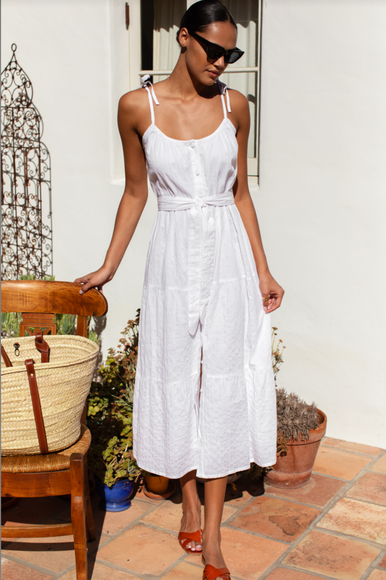 Emerson Fry India Button Front Sundress - Bright White
