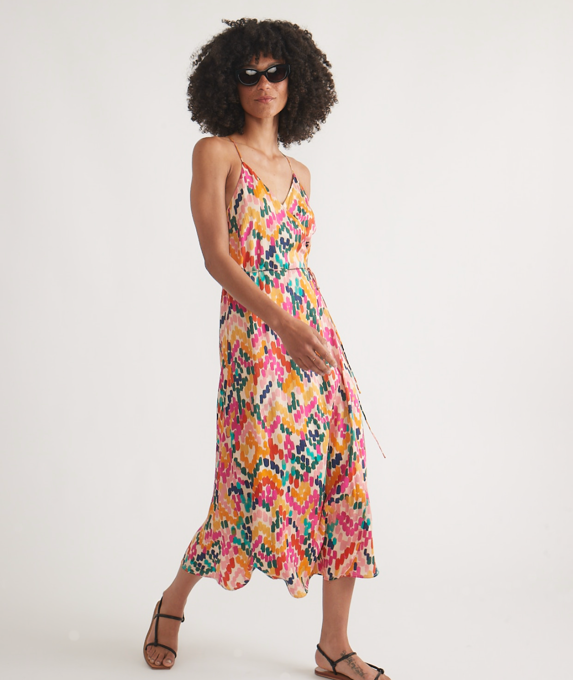 Archive Emma Wrap Dress | Bright Watercolor