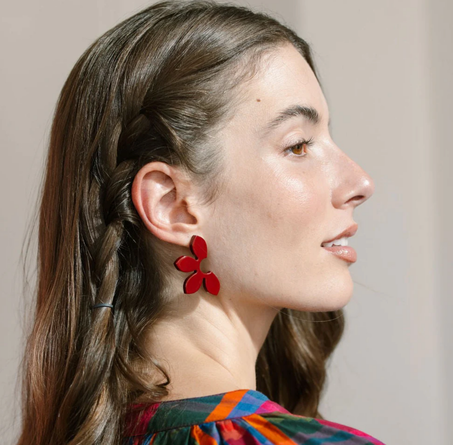 Burgundy Petal Earrings