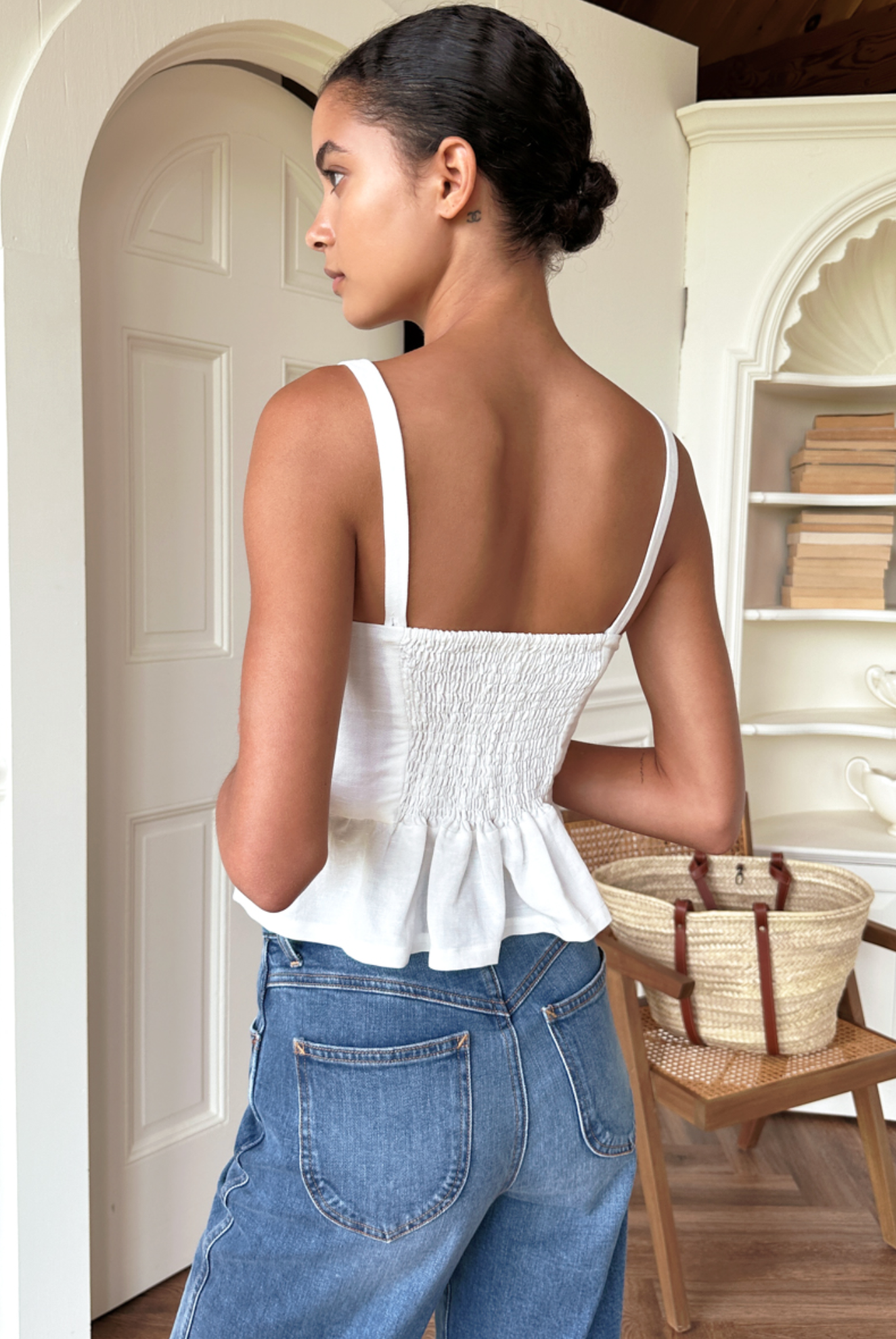 Emerson Fry Jour Peplum Top - Star White