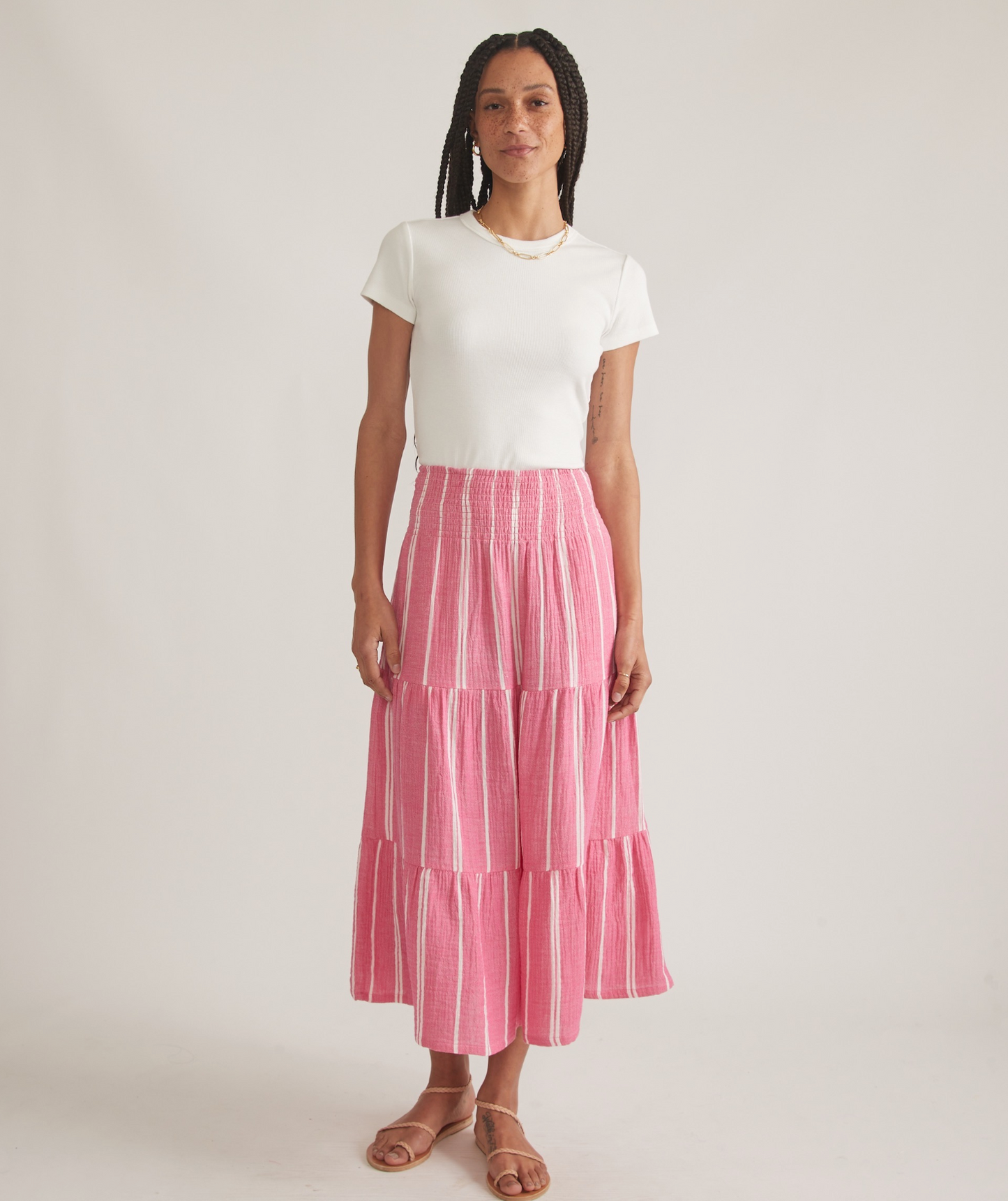 Lexi Rib Sun-In Crew Tee | Antique White