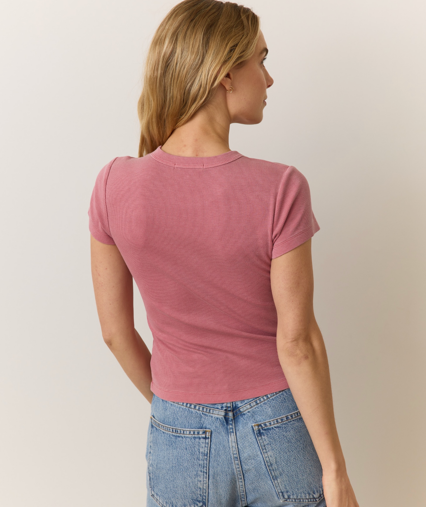 Lexi Rib Sun-In Crew Tee | Brick