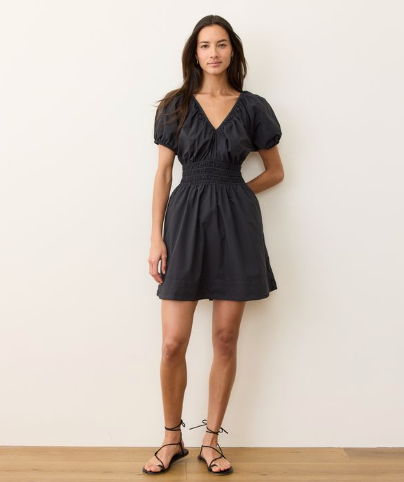 Emery Poplin Mini Dress | Black