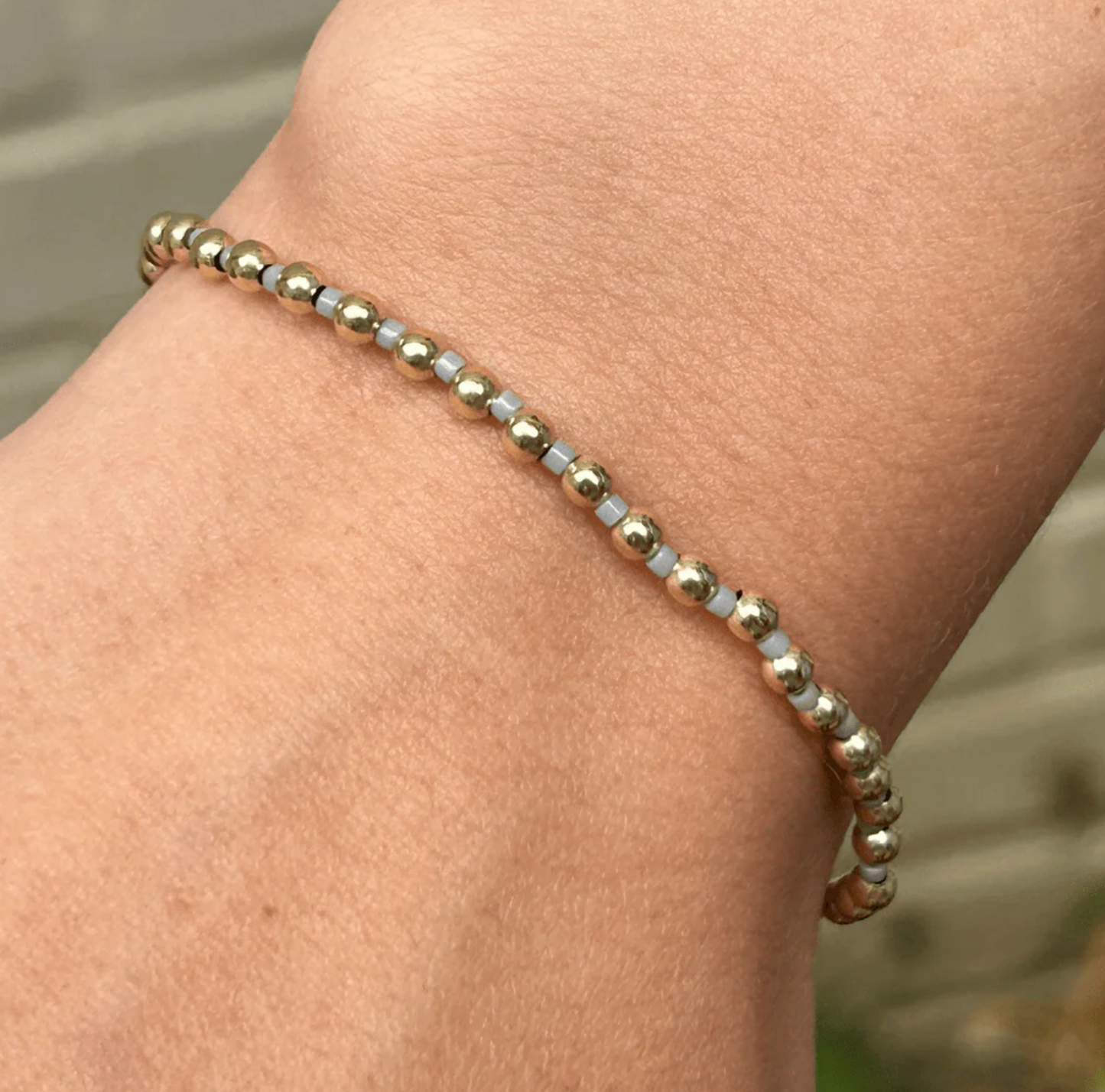 3mm Color Crush Newport Ghost GRAY & Gold Waterproof Bracelet