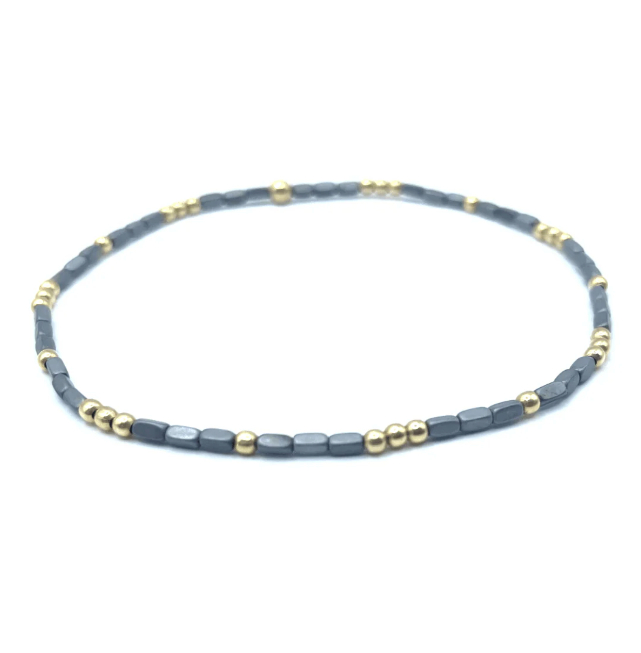 2mm Harbor Dark Gray + Gold Filled Waterproof Bracelet