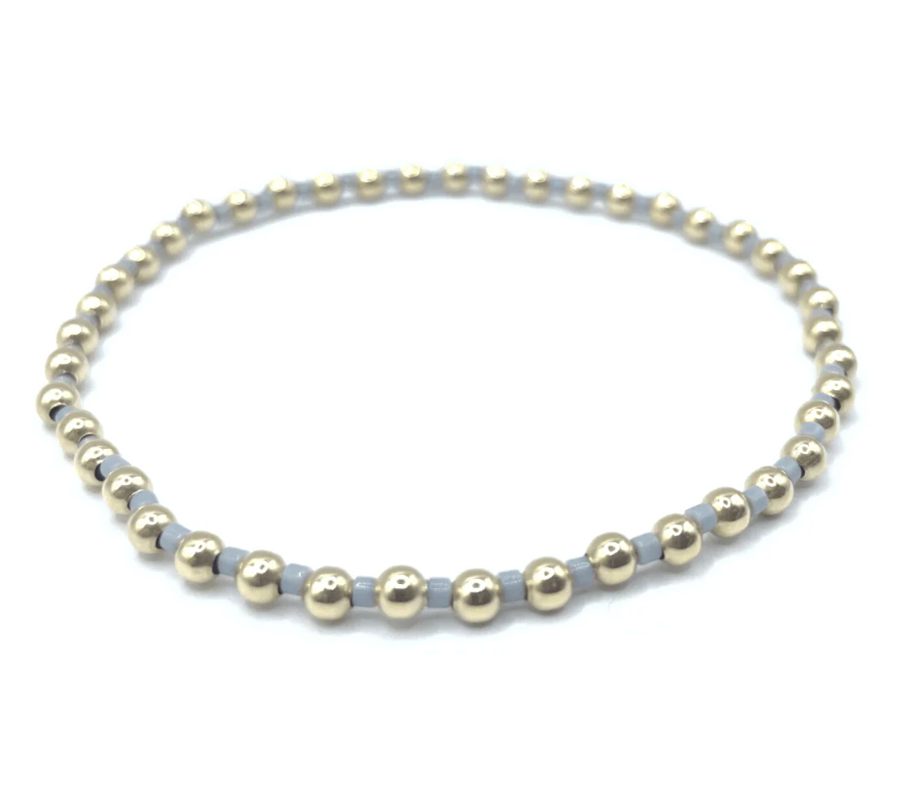 3mm Color Crush Newport GRAY BLUE & Gold Waterproof Bracelet