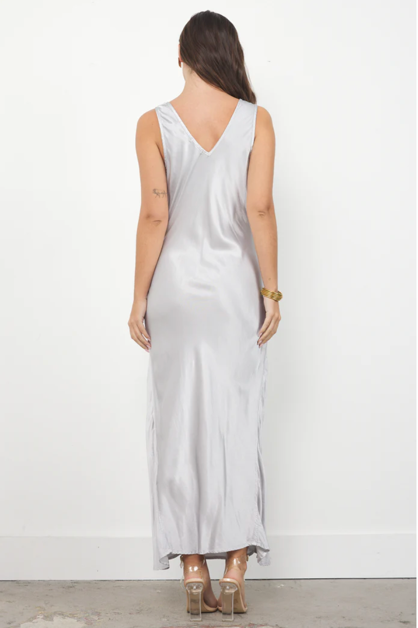 Wynn Silky Maxi Dress | Silver