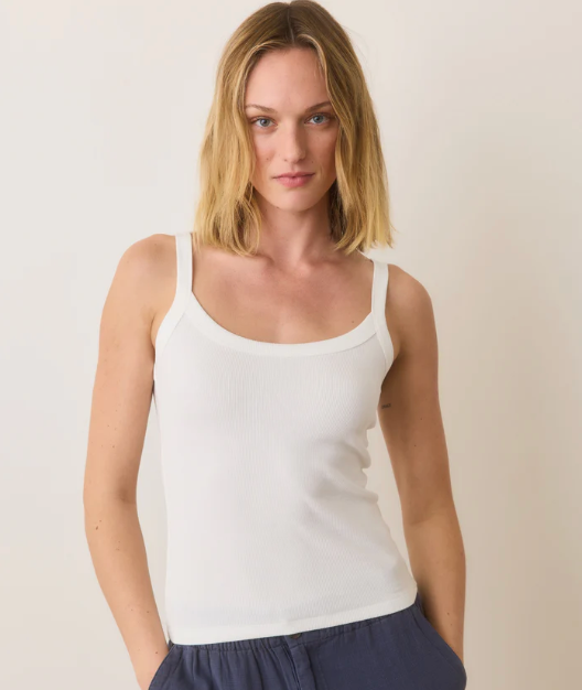 Lexi Rib Sun-In Cami | White