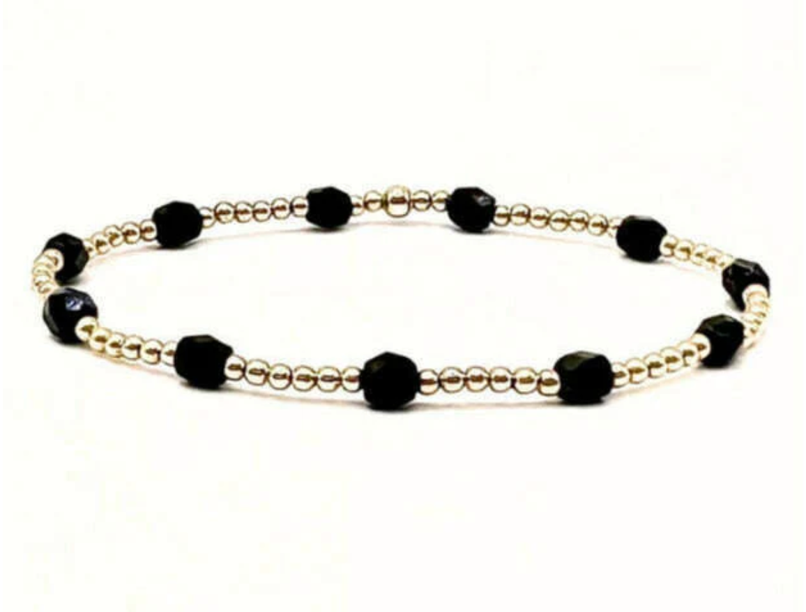 The Key West Gold-Filled and Waterproof Bracelet | Black 7"