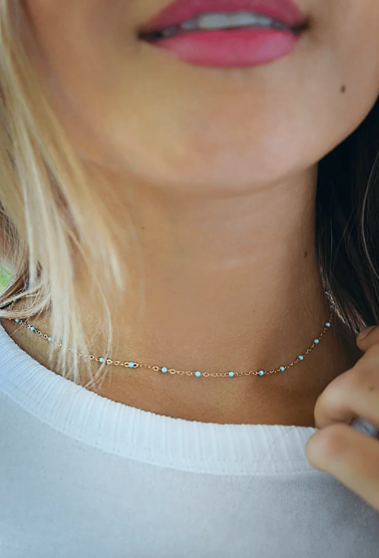 The Dotsy Necklace - 14k Gold-Filled & Epoxy - Waterproof!