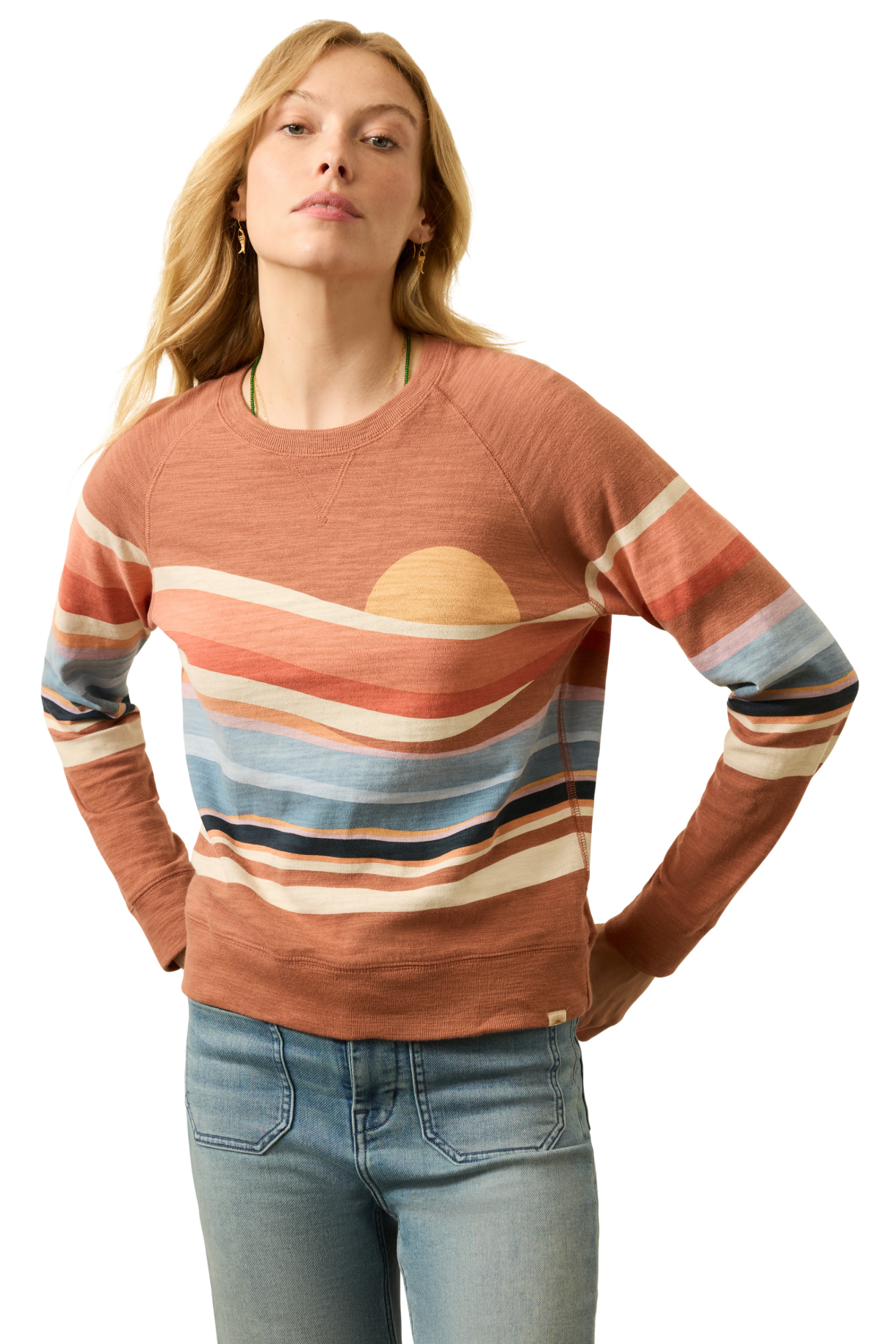 Faherty Sunwashed Slub Crew | Autumn Spritz Soleil