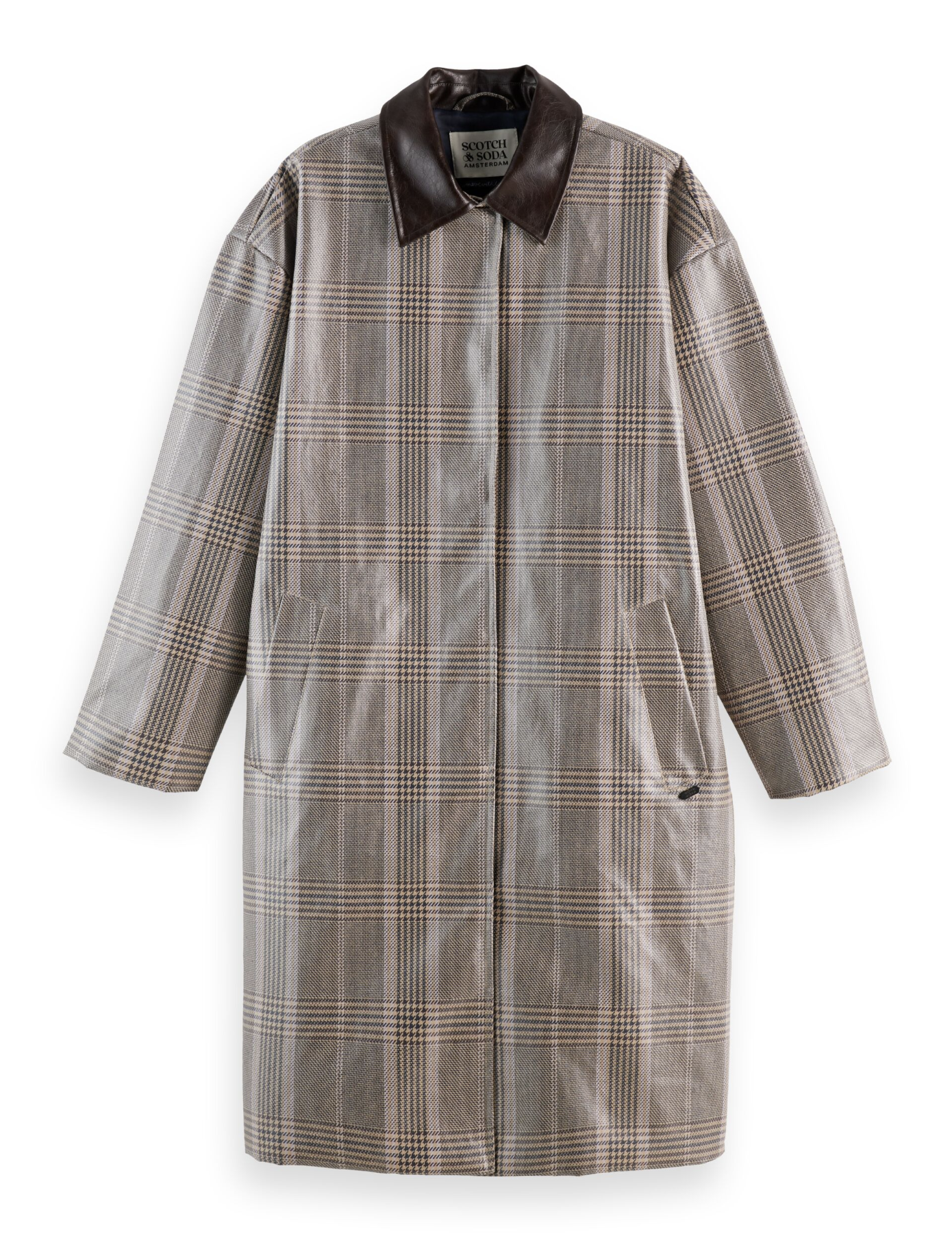Coated Plaid Raincoat