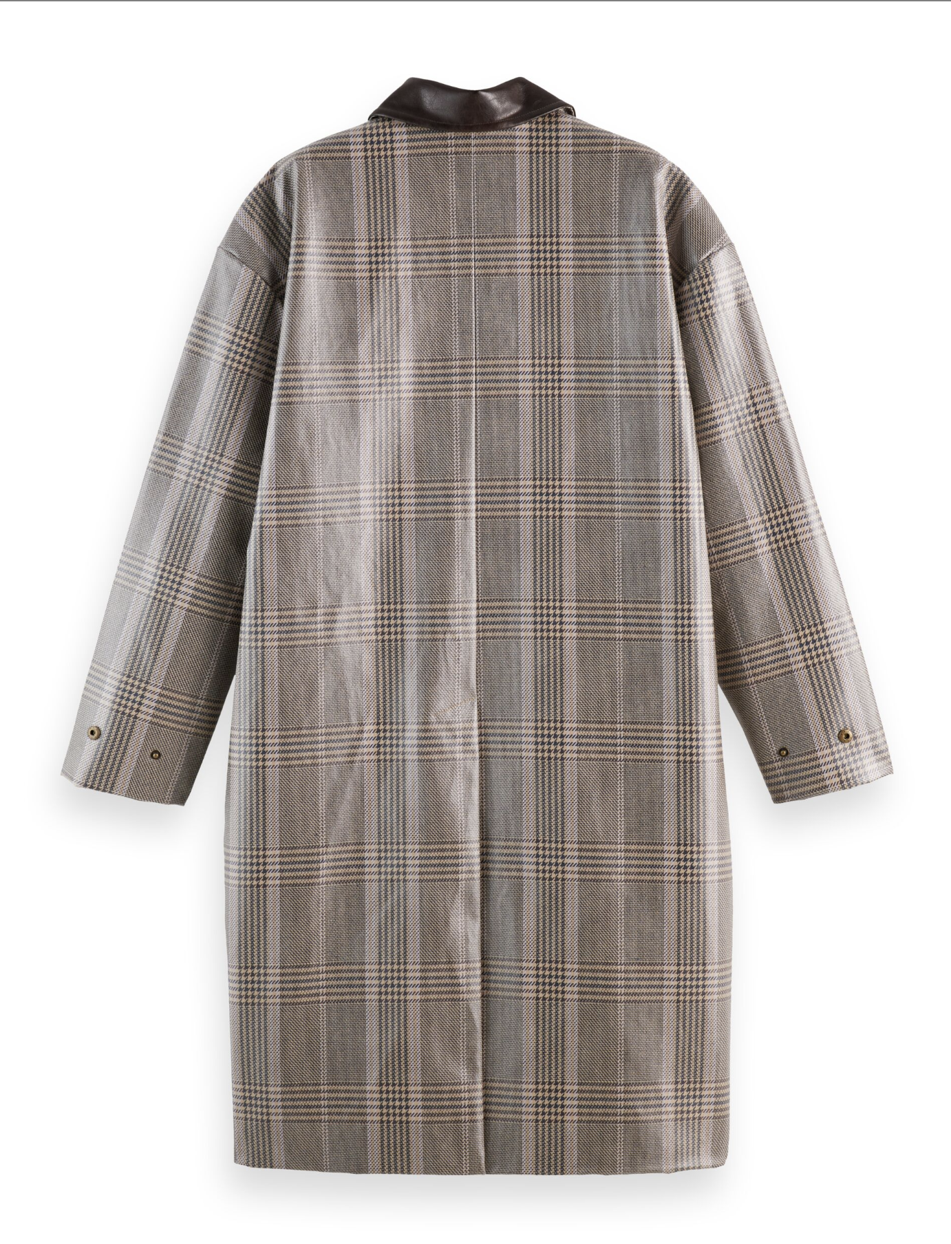 Coated Plaid Raincoat