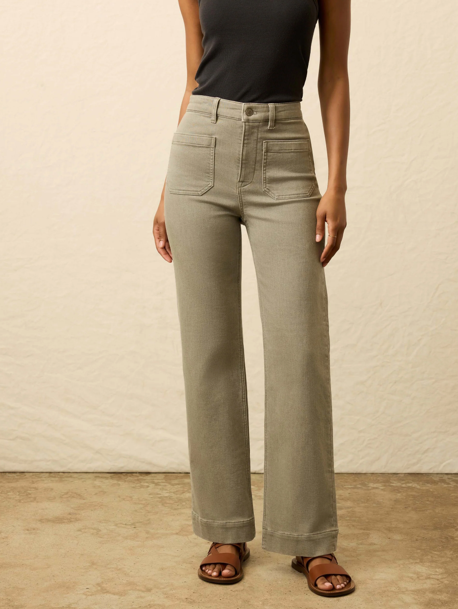 Stretch Terry Patch Pocket Ankle Pant | Coastal Sage