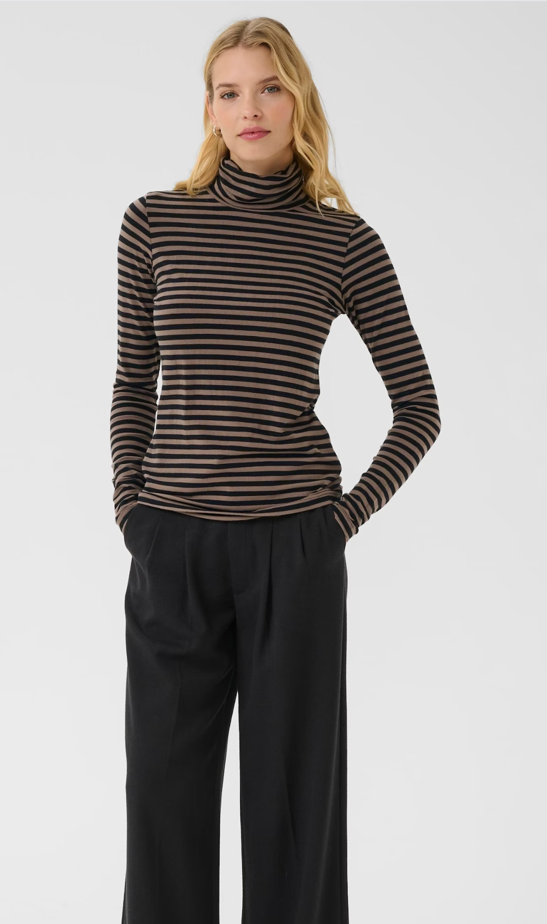 Thildes Tencel Turtleneck T-shirt | Falcon Melange