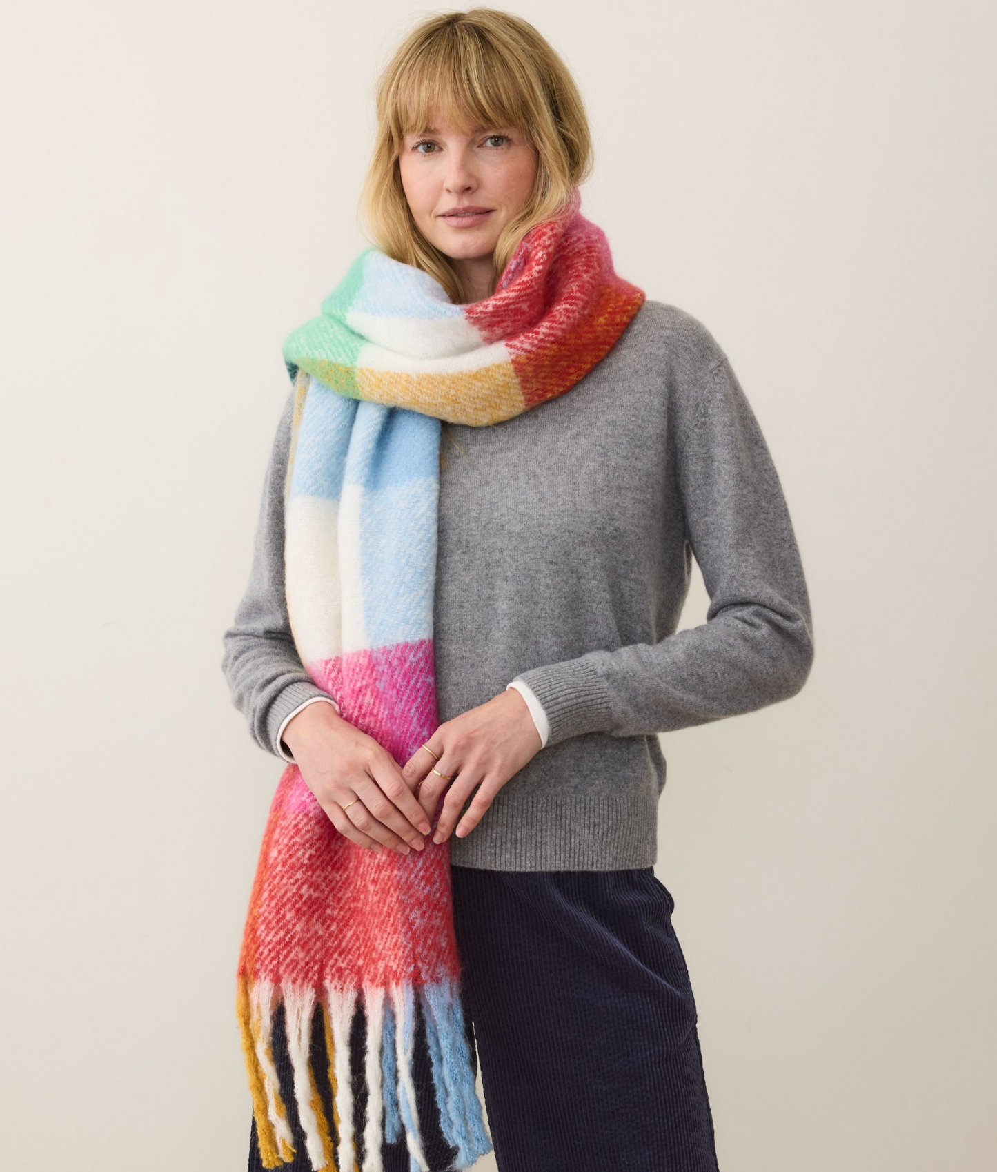 Brushed Scarf Multi Plaid