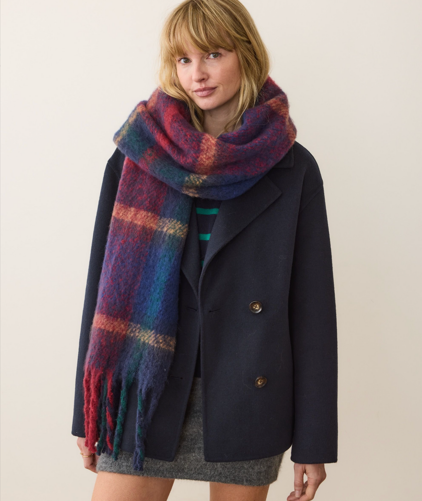 Brushed Scarf Holiday Plaid