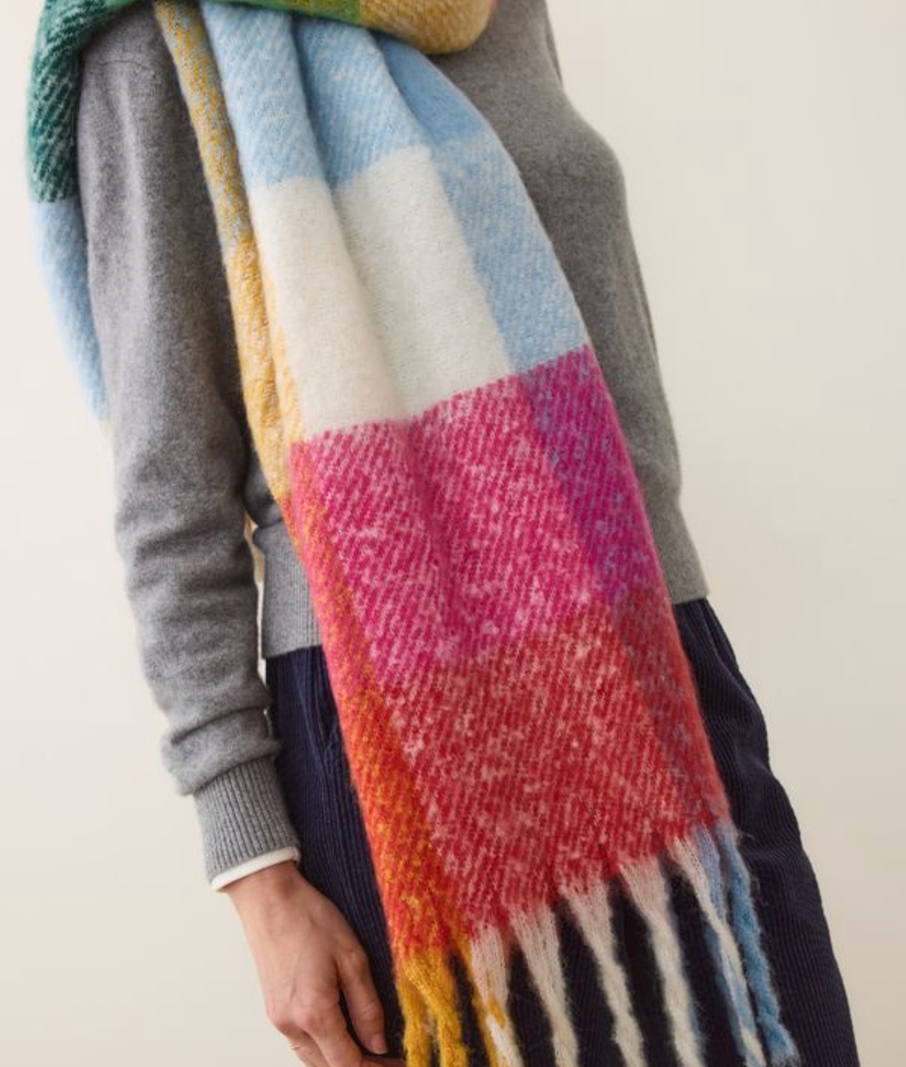 Brushed Scarf Multi Plaid