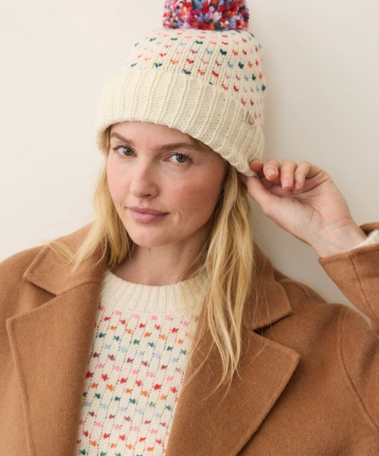 Rainbow Pom Beanie