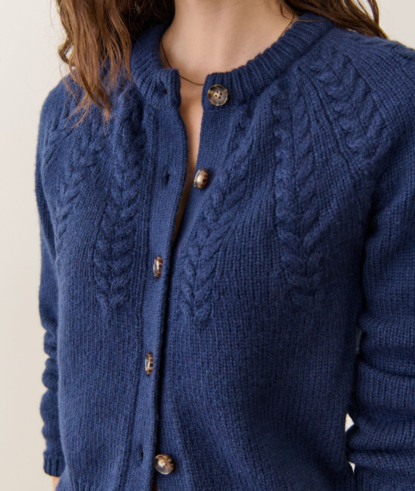Everly Cable Knit Cardigan | True Navy