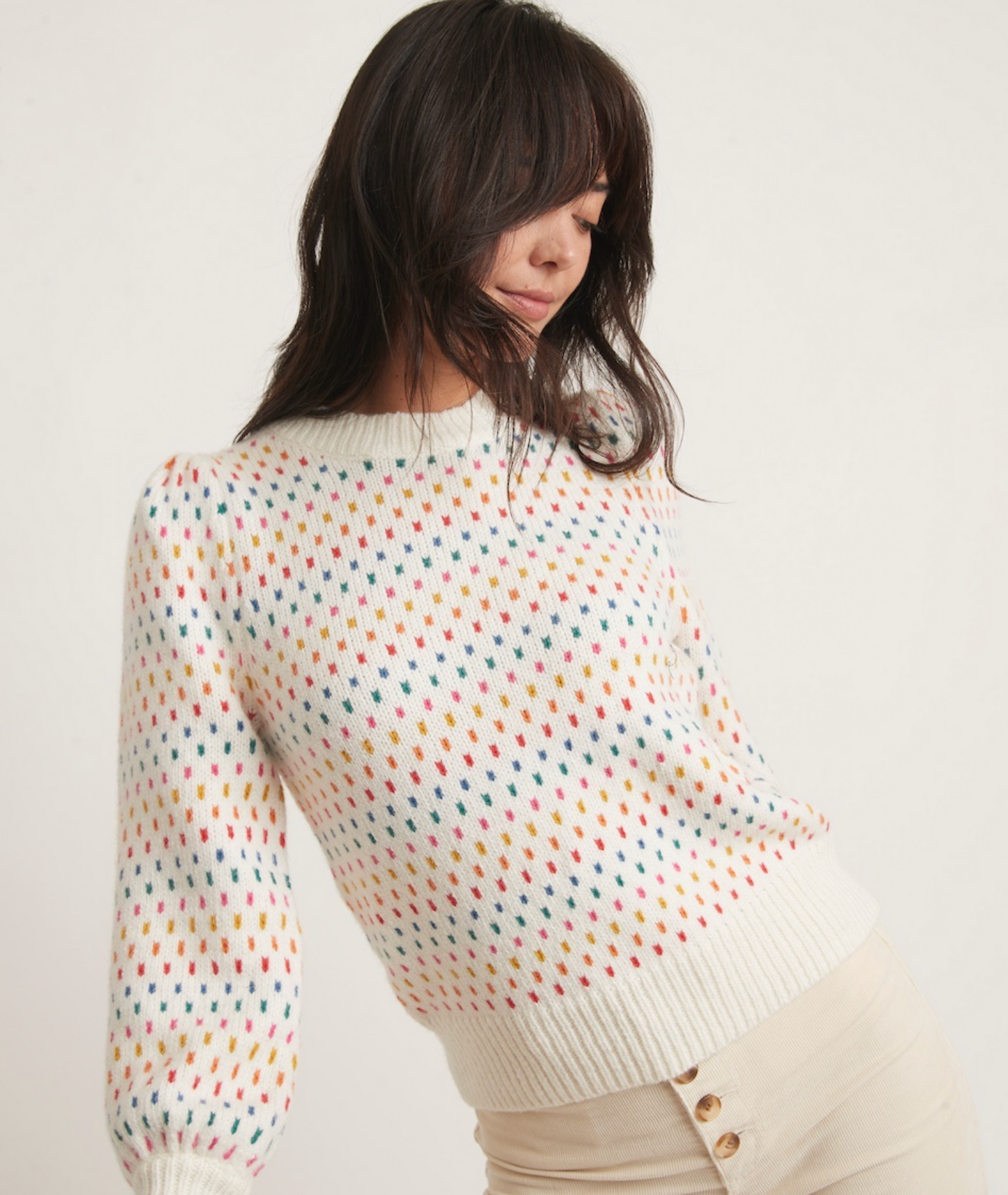 Alma Puff Sleeve Sweater | Rainbow (xs)