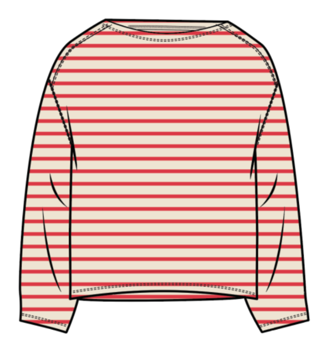 Luxe Sueded Mariner Tee | Ruby Stripe