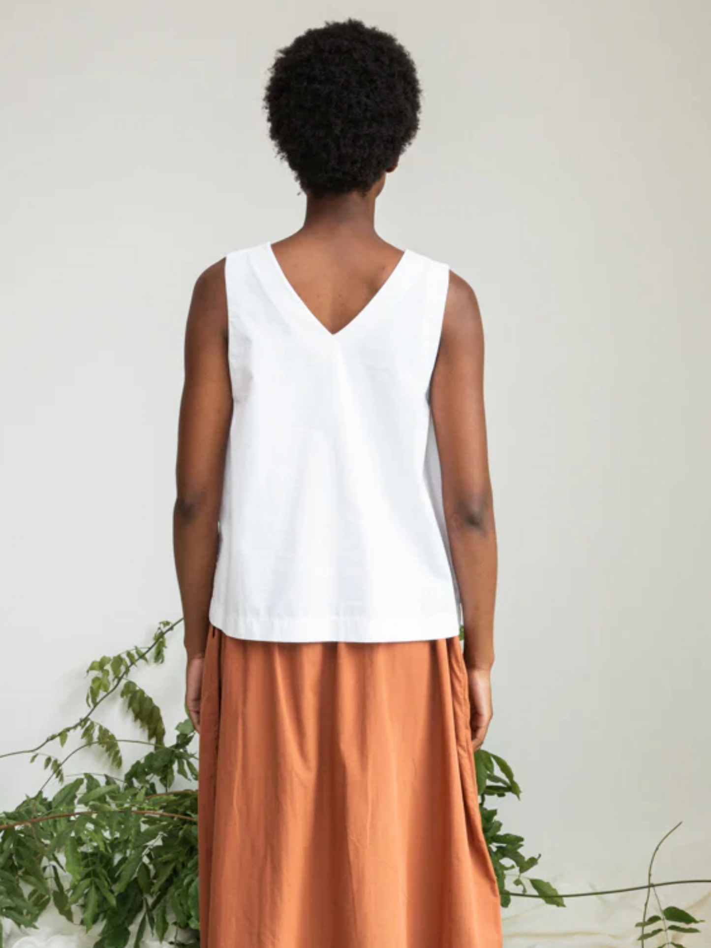 Azure Organic Cotton Poplin Top | White