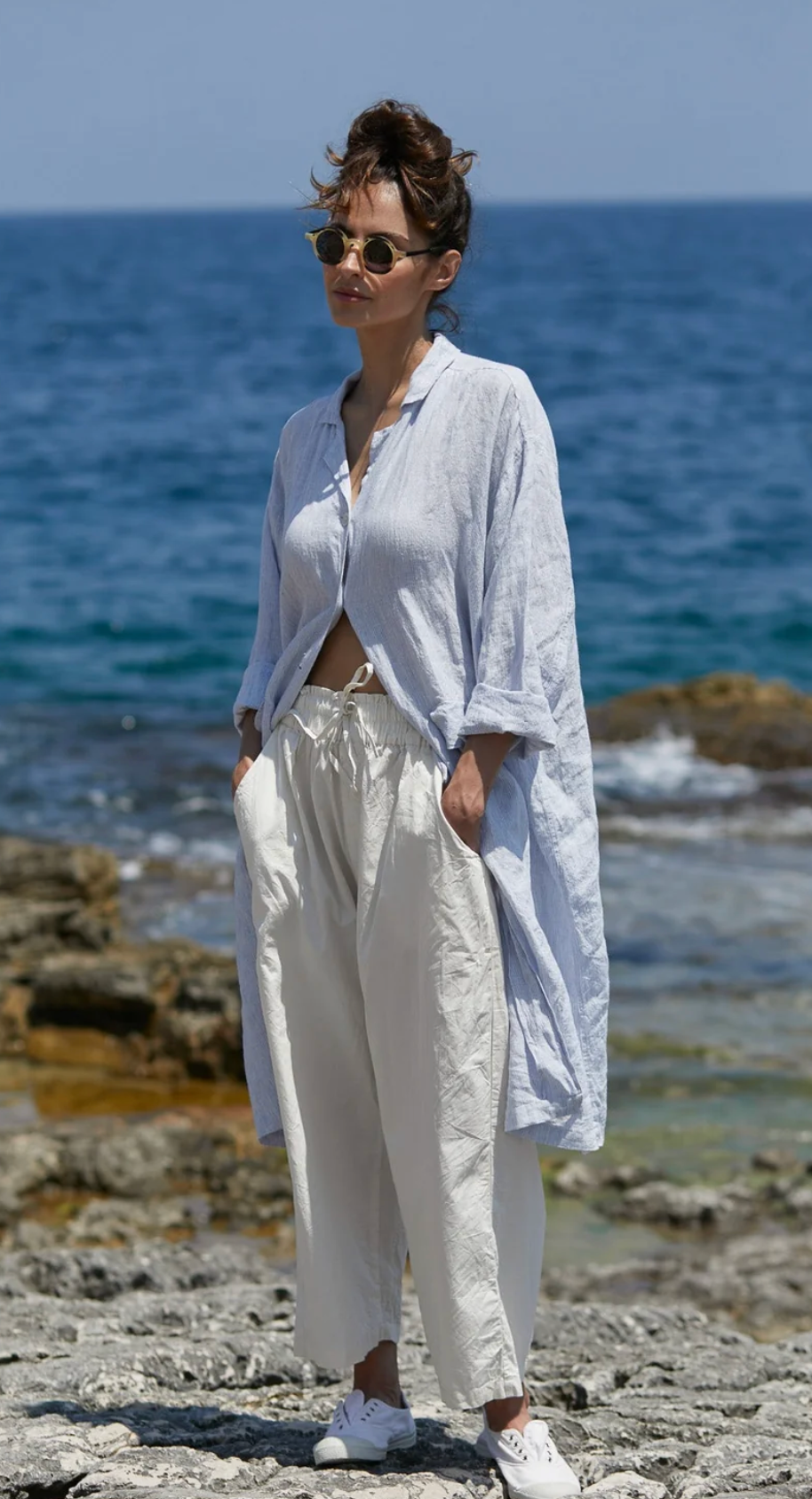 Lola Demin Remy Mid Rise Cotton Twill Trouser