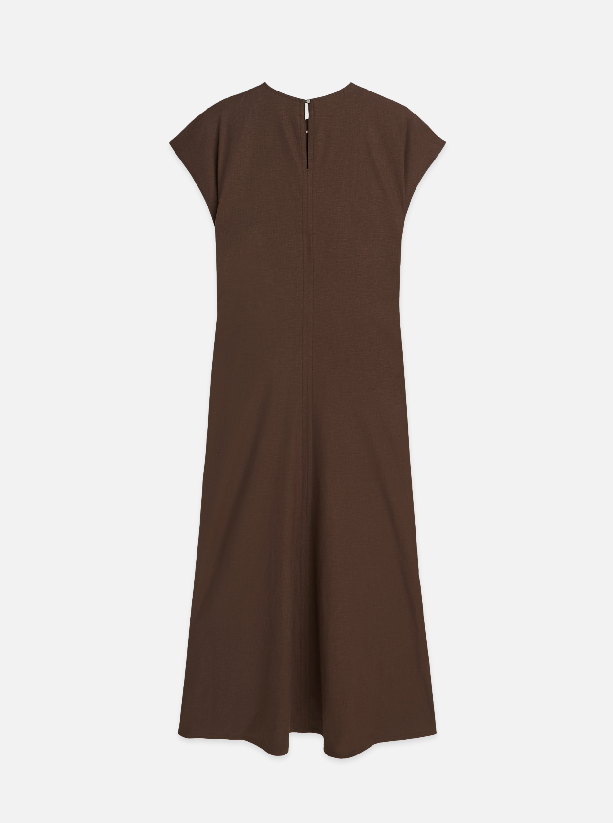 Scotch & Soda Relaxed Linen Blend Ankle Length Tie Dress | Chocolate